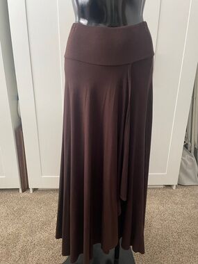 Rue21 Dark Brown Maxi Skirt with Fold-Over Waistband
